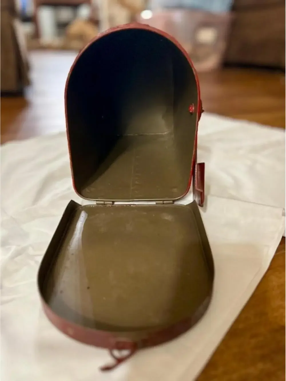 Vintage Red Metal Letters to Santa Mailbox